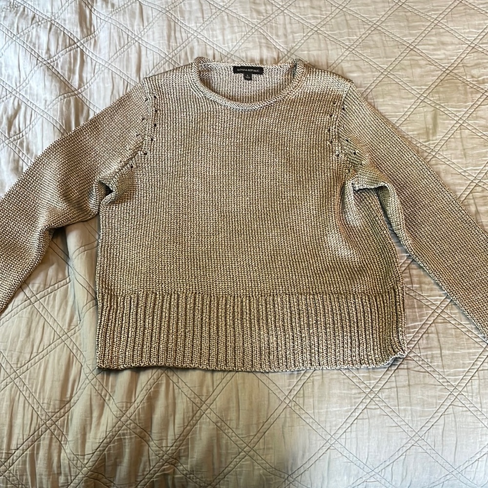 Silver cropped BR sweater